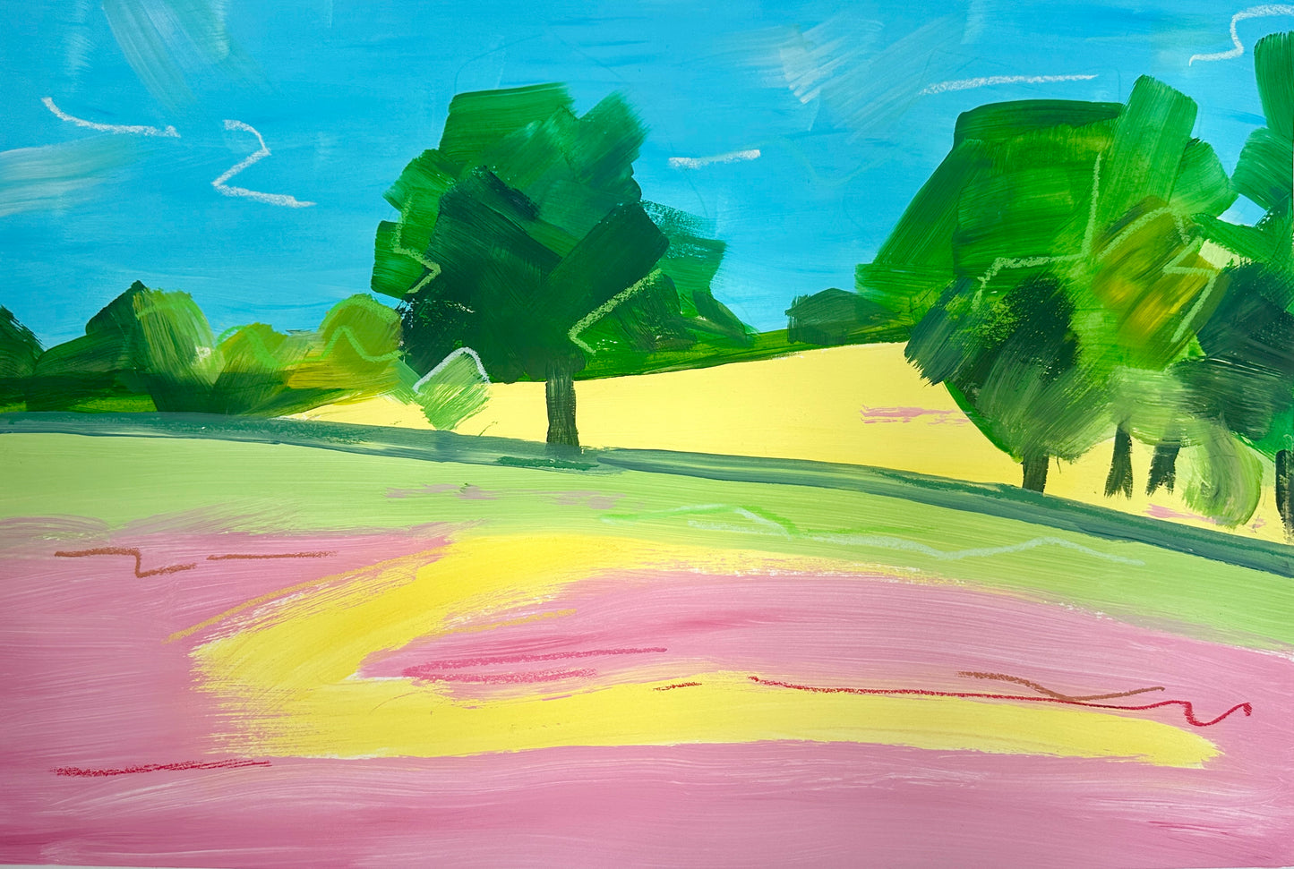 Brockwell Park at dusk (abstract painting)